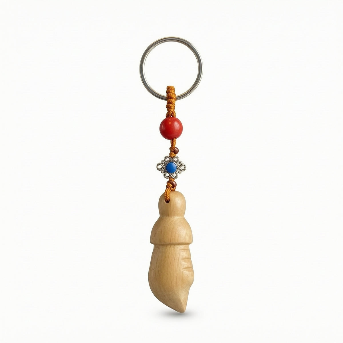 Keyring with Wooden Pendant Hand-Carved Acorn Pendant Cute for Car Keys, Handbag