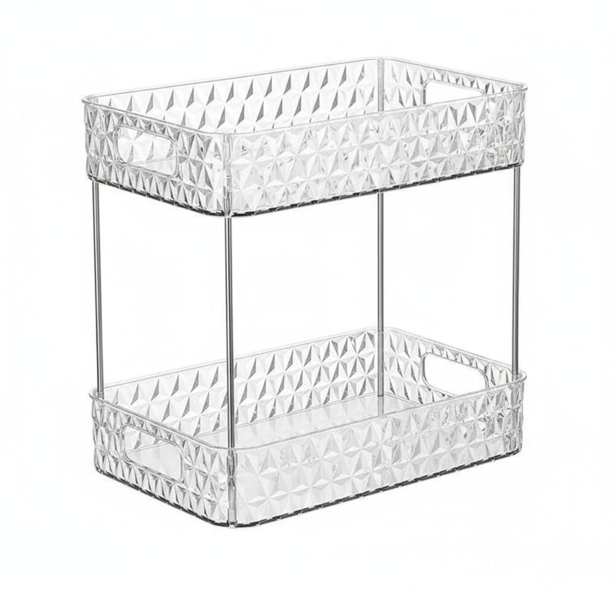 2-Tier Cosmetic Rack adaptable Countertop Organizer Easy reach for Students