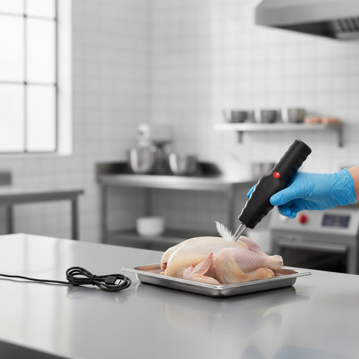 Rechargeable Cordless Poultry Defeathering Tool Powerful Engine Electric Feather Remover Waterproof Handheld Chicken Plucker Gentle on Skin for Farmers, Homesteaders, Butchers, Farm, Kitchen, Butcher Shop