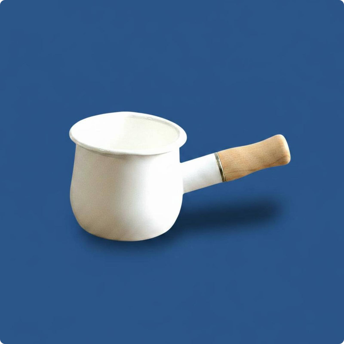 500 Ml Mini Pot Easy to Pour Enamel Saucepan Fast Heating for Breakfast, Baking