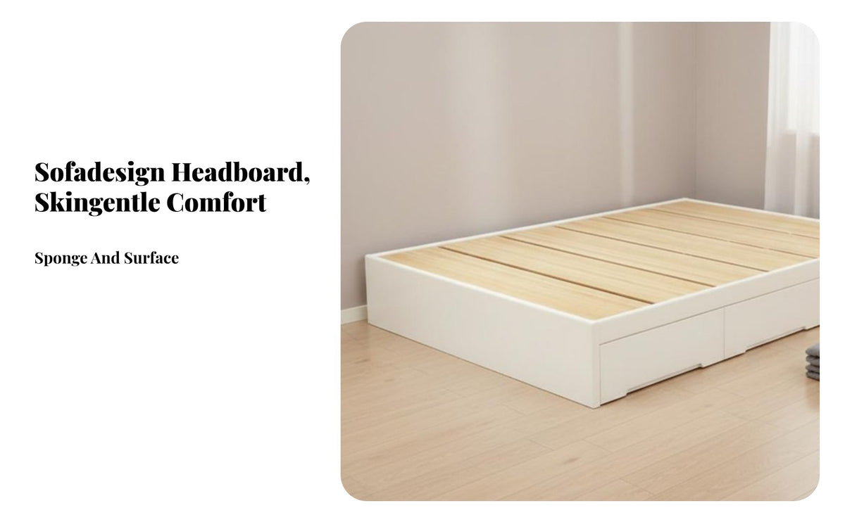Moistureresistant Gas raise Bed Frame Space-Saving Design Storage foundation Slatted Base Bedroom Furniture Wood Slat Support for Apartment Dwellers, Homeowners, Students, Small Living Spaces, Guest Room