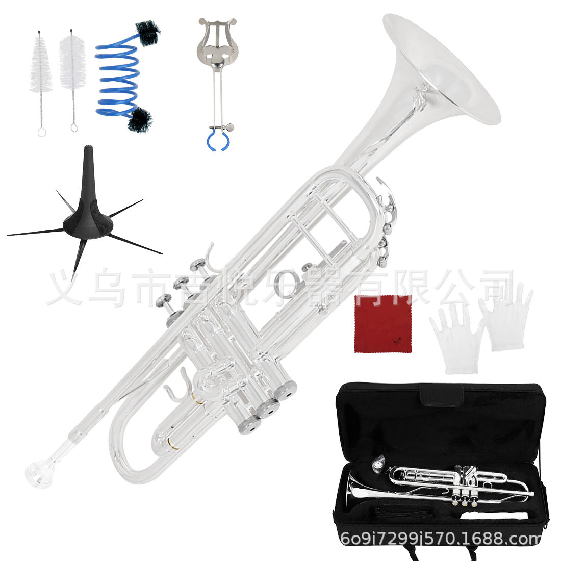 Professional Silver-Plated Brass Bb Trumpet for School Bands, Cross-Border Wholesale