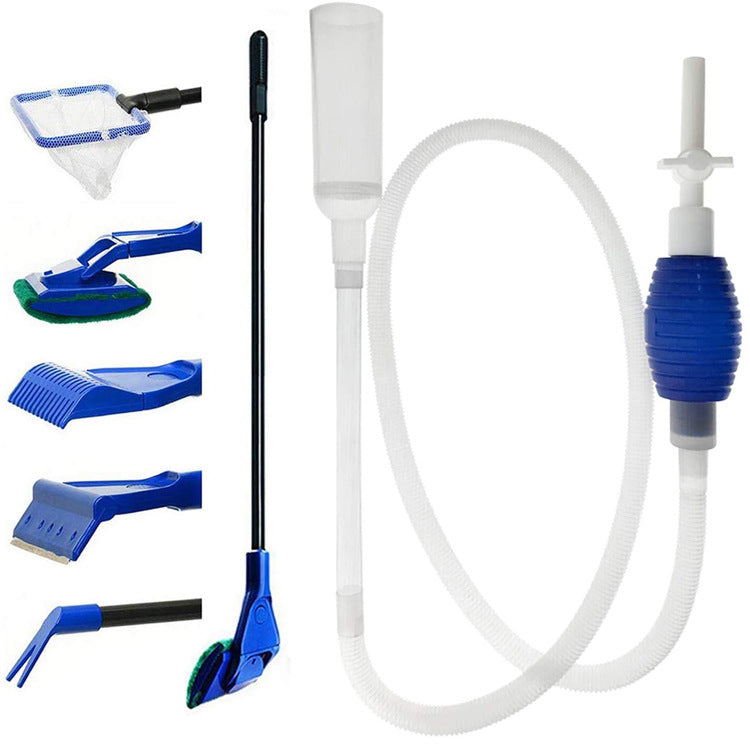 5-Piece Aquarium Cleaning Kit with Algae Scraper and Siphon