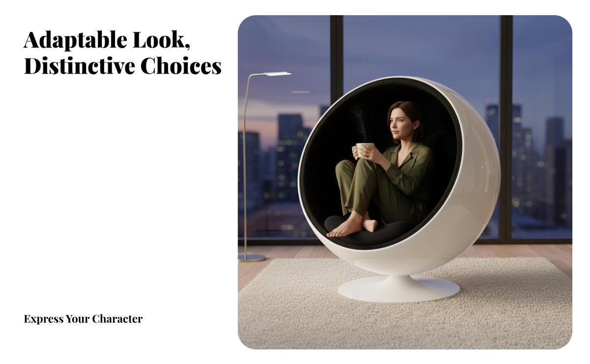 Space Capsule Look ovoid-Shaped capsule Chair Artistic Design Indoor Seating distinctive Shape Er& proceednomic Comfort for Interior Designers, Adults, residents, Living Room, Lounge Area, perusing corner, Office