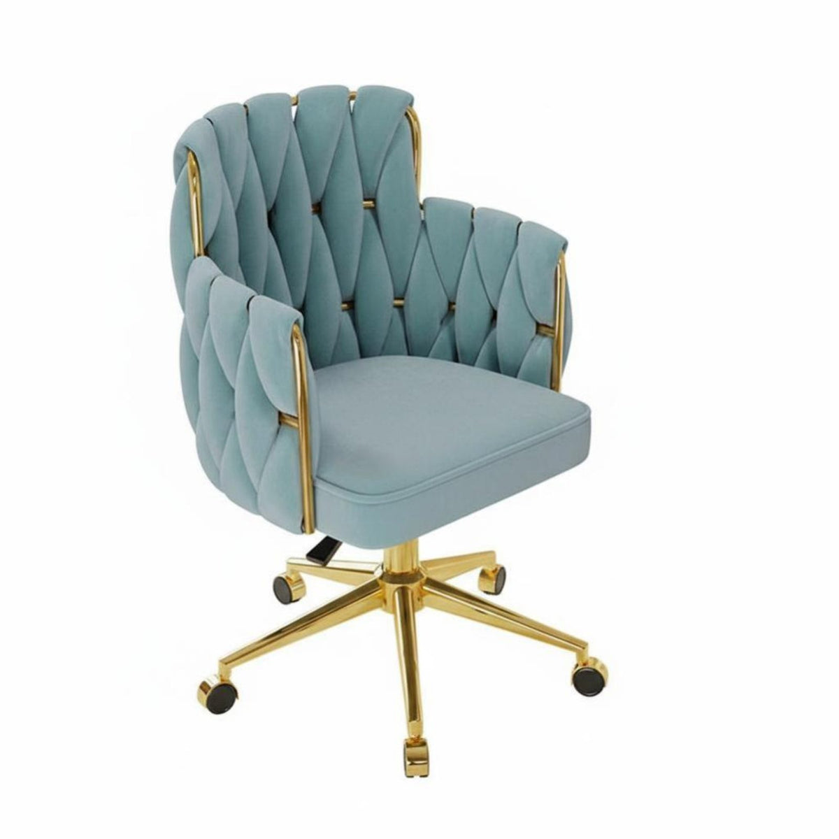 Scalloped rear Task Chair Elegant design Vanity Seat Shell-Shaped rearrest 360° rotate for Women, Teens, Bedroom, vanity area