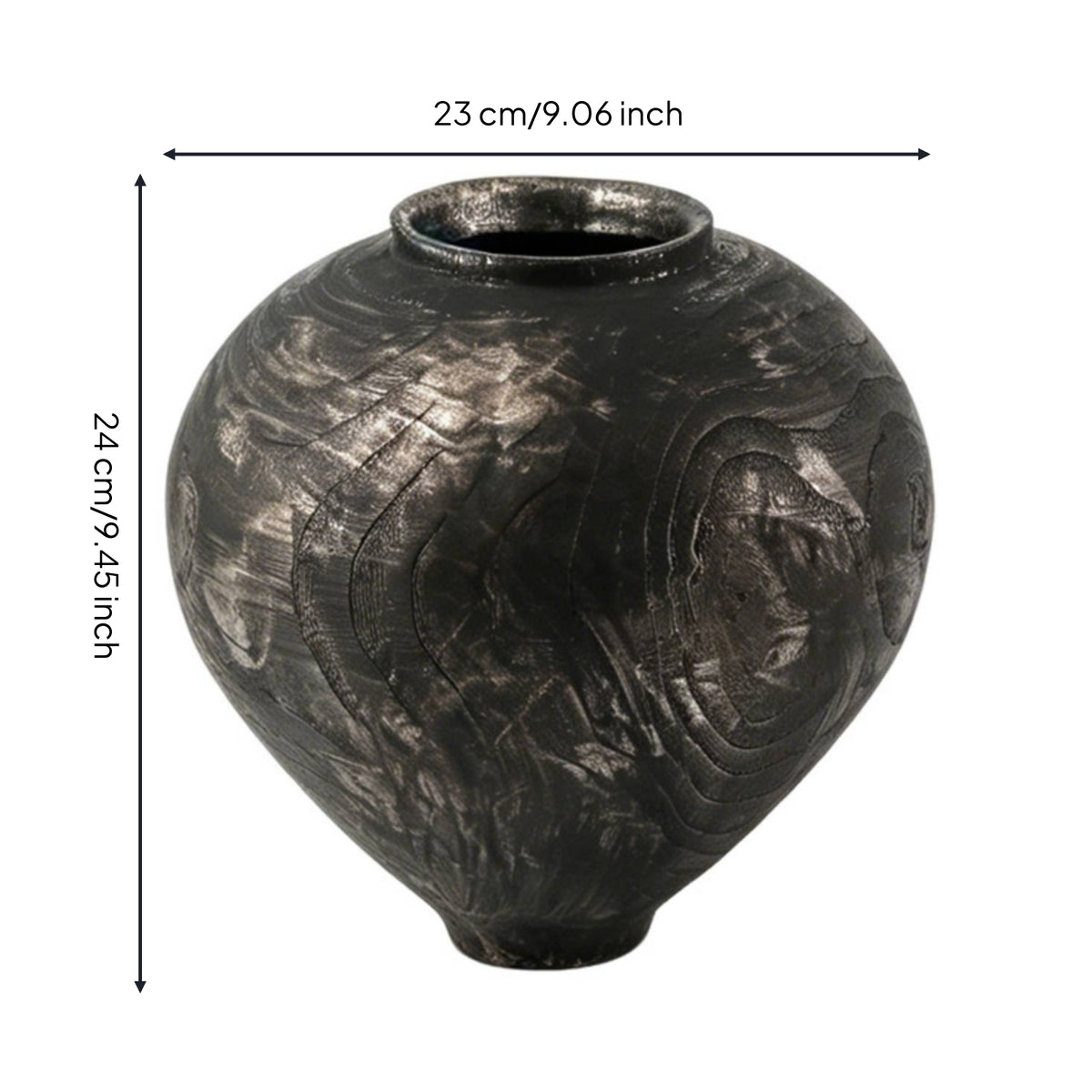 Resin Vase Aged Flower Vase Textured Vessel for Simplifiers, Entryway