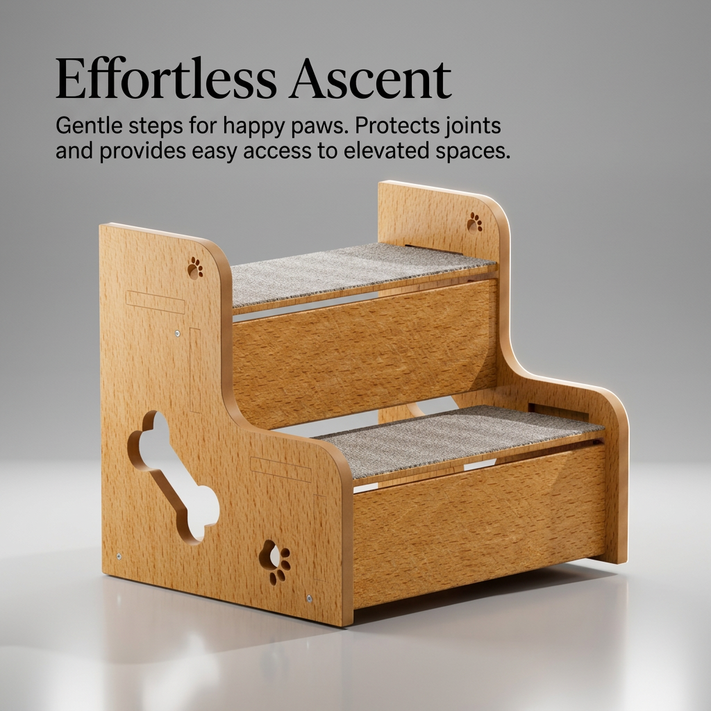 Dog Steps Stairs Bed for Small Dogs, Non-Slip Pet Bed Access, High Density Foam #variant:2-Layer, 12CM Step Height