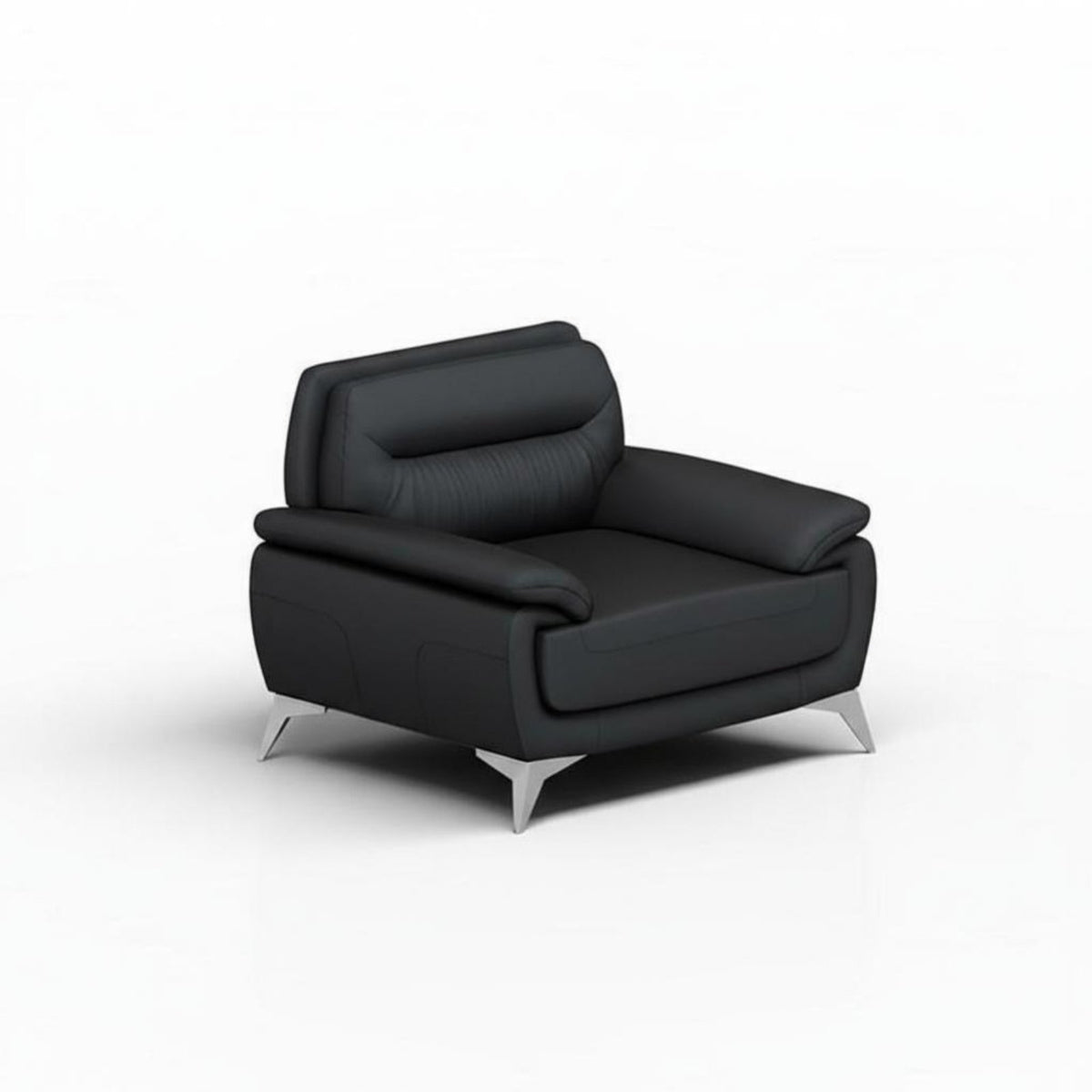Modern Design 3-Seater Office Couch Minimalist Design 3Piece Black Lounge Set Professional Look Reception Seating Thick Cushions for Guests, Clients, Business Owners, Lobby