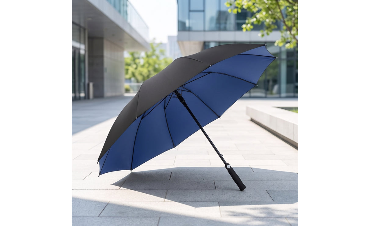 Automatic Double-Layer Umbrella Windproof Straight-Handle Umbrella Sturdy Waterproof for Travelers, Travel