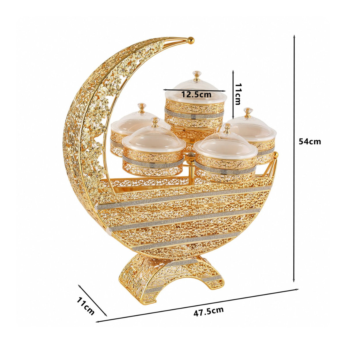 5 Compartment Snack Tray Decorative Centerpiece Curved Silhouette Snack Tray Multifunctional Tableware for Tea Desk