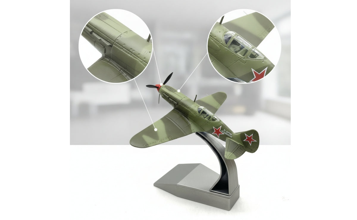 1:72 Scale MiG-3 Model Finished Fighter Aircraft Model with Stand Toy for Collectors, History Enthusiasts, Desk Display, Office, Shelf