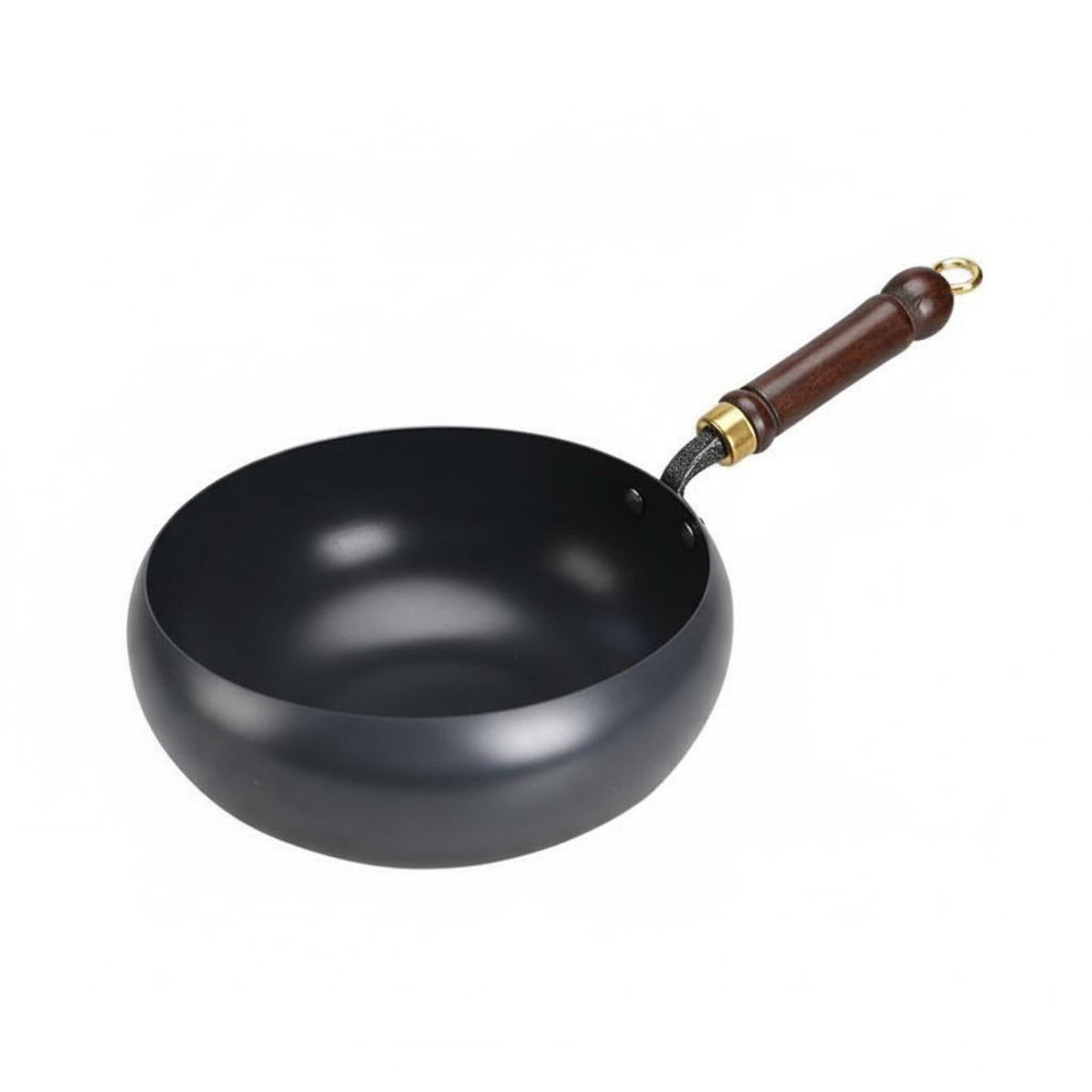 Traditional Iron Wok Pre-Seasoned Uncoated Non-Stick Wok Deep Construction Frying Pan Universal Stovetop Compatible Kitchen