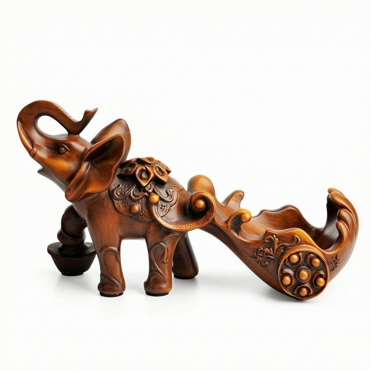 Elephant Figurine with Bottle Holder Charming Beverage Holder Figurine Earthy Decor for Dining Room