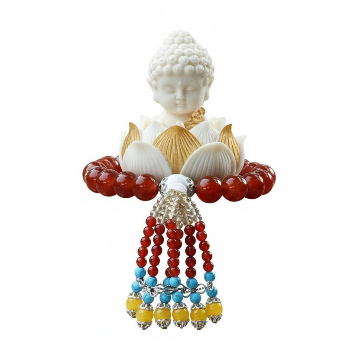 Chinese Design Car Dashboard Buddha Statue Elegant Finish Buddha Car Dashboard Decoration for Center Console, Office Desk