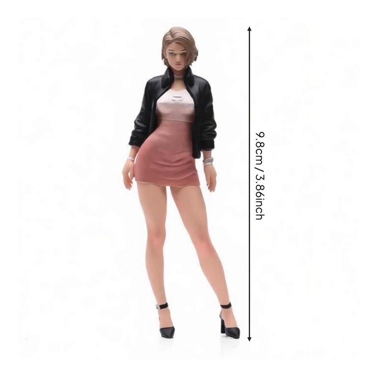Standing Woman Figurine Hand-Painted 1:24 Scale Female Figure for Hobbyists