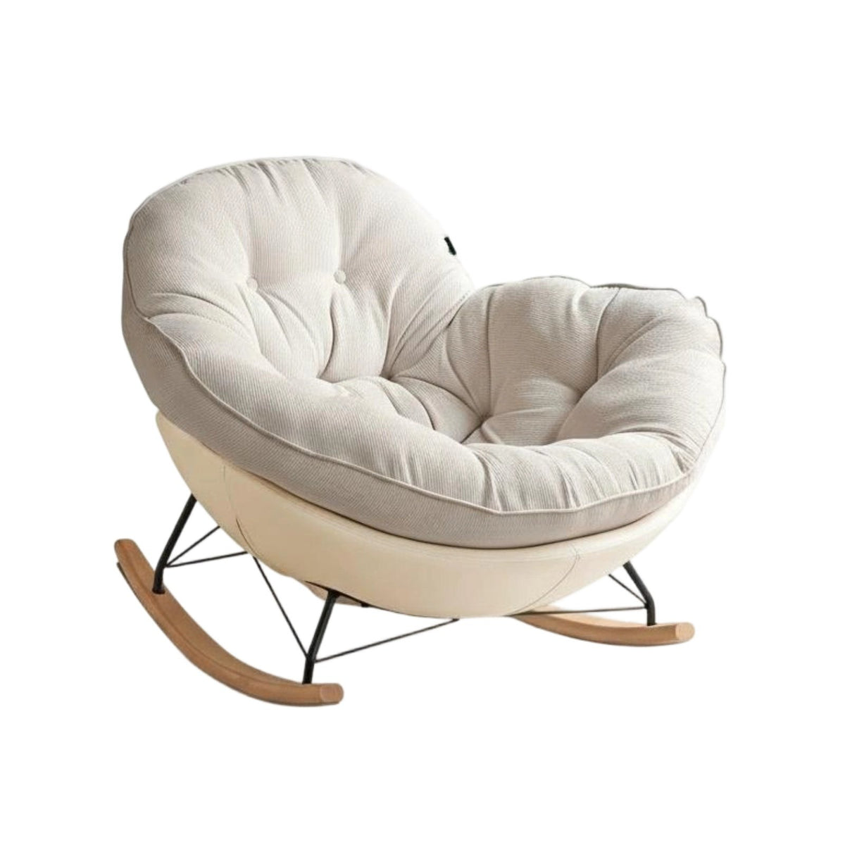 Soft Padfromd Seat Upholstered Rocking Chair Ergonomic fromsign Home Seating scuffResistant Fabric rocking chair swivel seat High rearrest for Reafromrs, Adults, Homeowners, Living Room, literary niche, Bedroom, Balcony