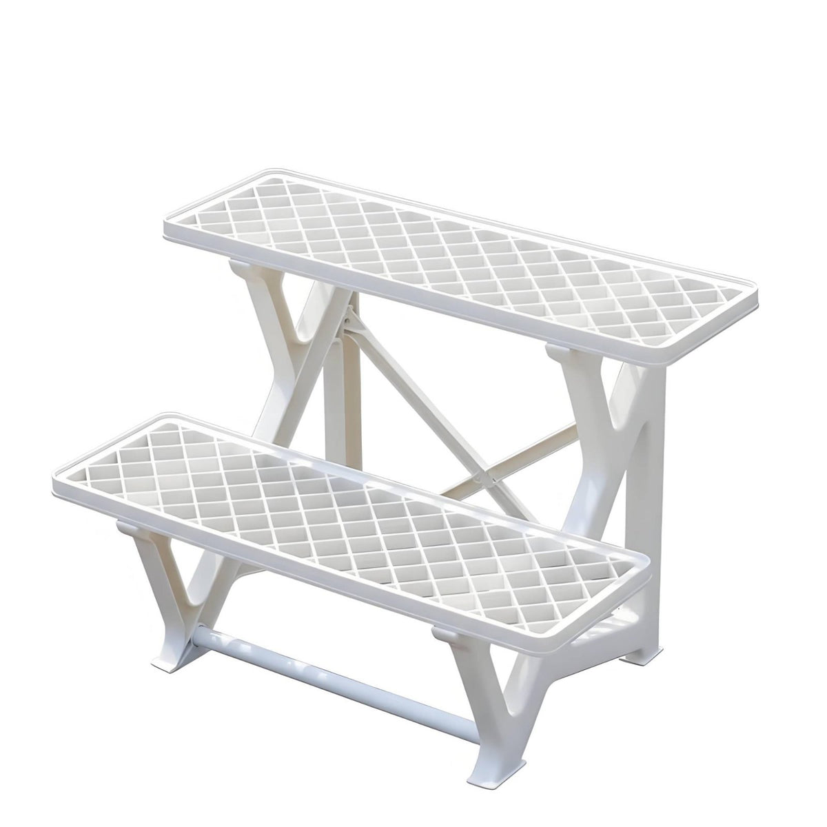Tiered Ladder Shelf Freestanding Folding Ladder Stand Easy Assembly for Indoor