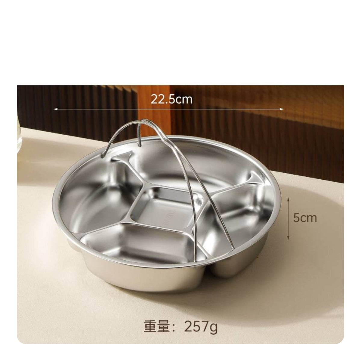 5-Compartment Steaming Plate Robust 5-Compartment Steamer Tray Environmentally