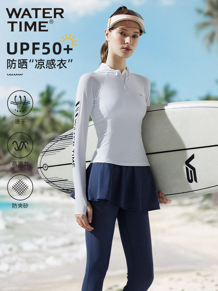 WaterTime潜水服女2025新款夏分体防晒游泳衣长袖长裤湿衣水母服
