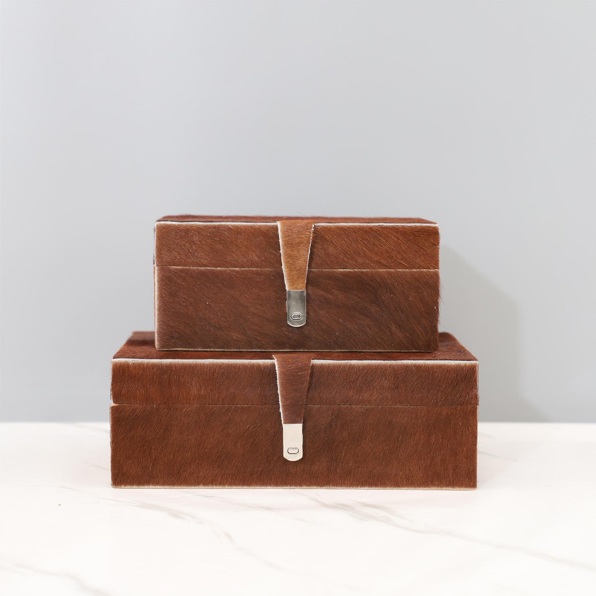 European Luxury Leather Horsehair Jewelry Box Desktop Ornament
