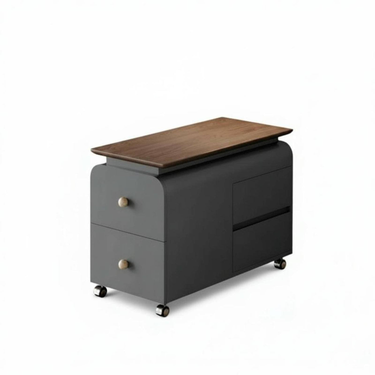 2-Tier Rolling Trolley Multi-Functional Side Table adaptable Use for Living Room