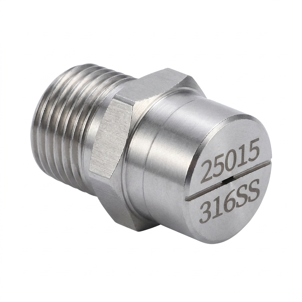 316 Stainless Steel Flat Tip, 1/4" Internal Thread, Pressure Washer Nozzle Replacement for Tough Cleaning Jobs, Industrial Cl