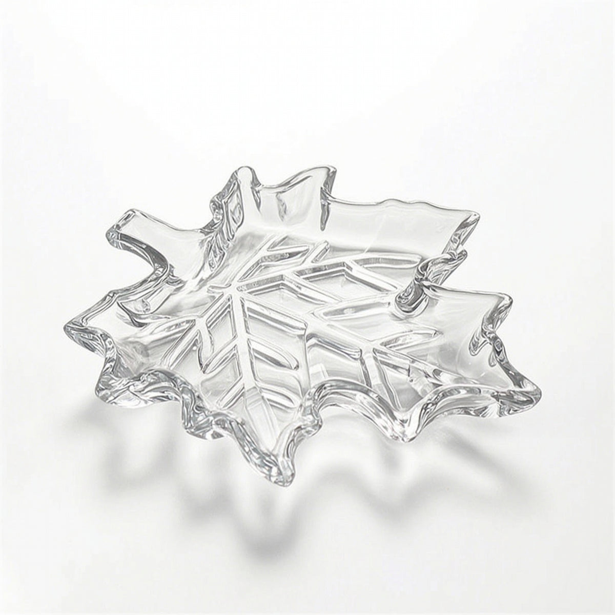 Crystal Maple Leaf Serving Tray Fall Maple Leaf Tray Clear Decorative for Hosts, Homeowners, Dining Table, Parties
