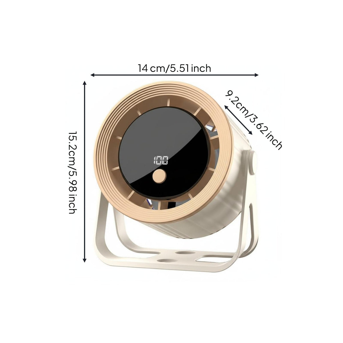 Rechargeable Desk Fan Powerful Airflow Air Circulator 100 Speed Levels