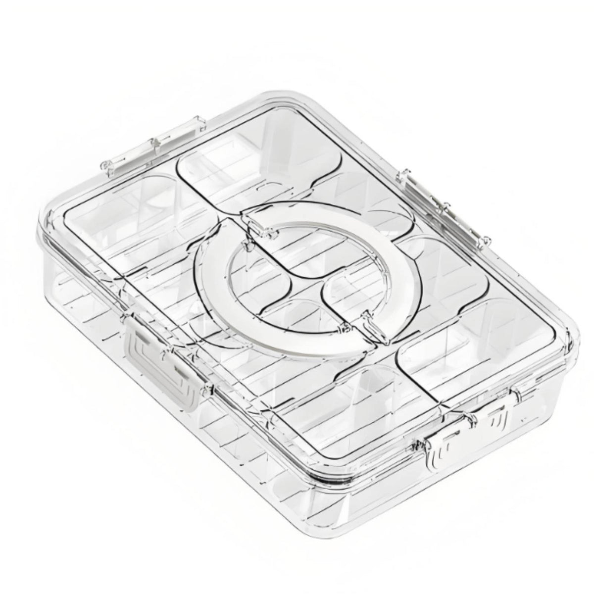 8-Compartment Food Box Clear Divided Food Storage Container Sturdy for Kitchen
