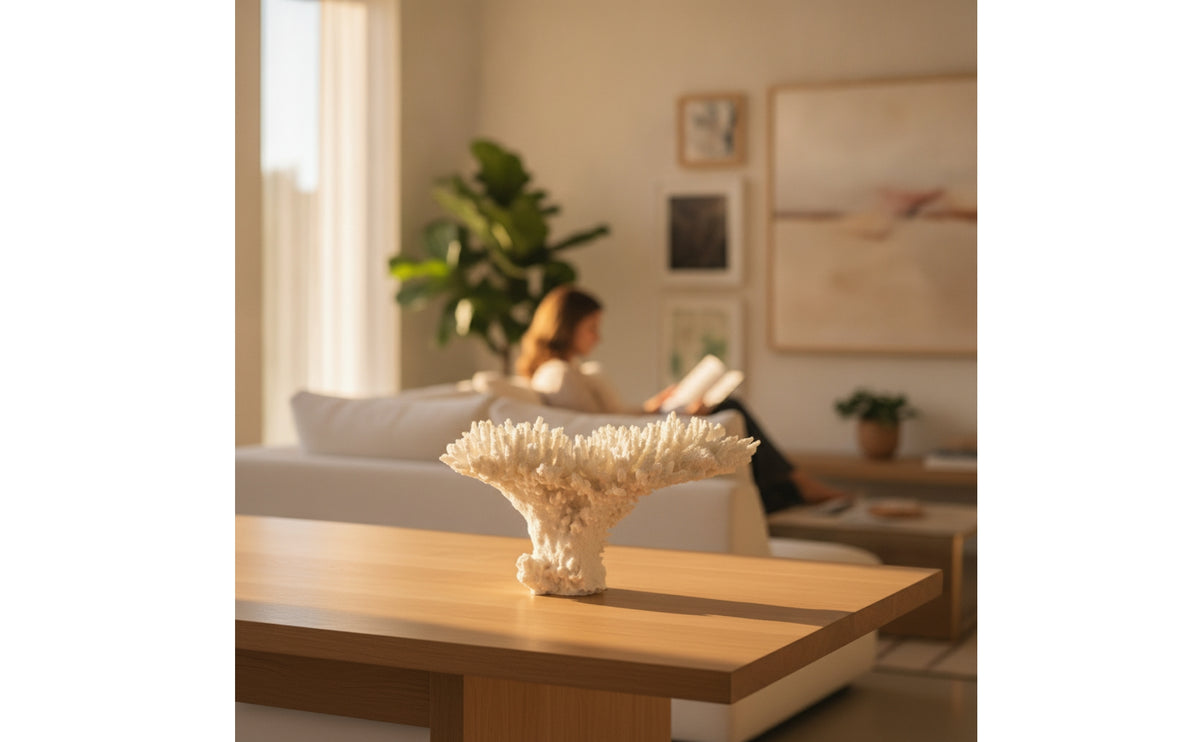 Resin Coral Sculpture Marine-Themed Coral Sculpture Coastal Statue for Entryway Table, Bookshelf, Living Room