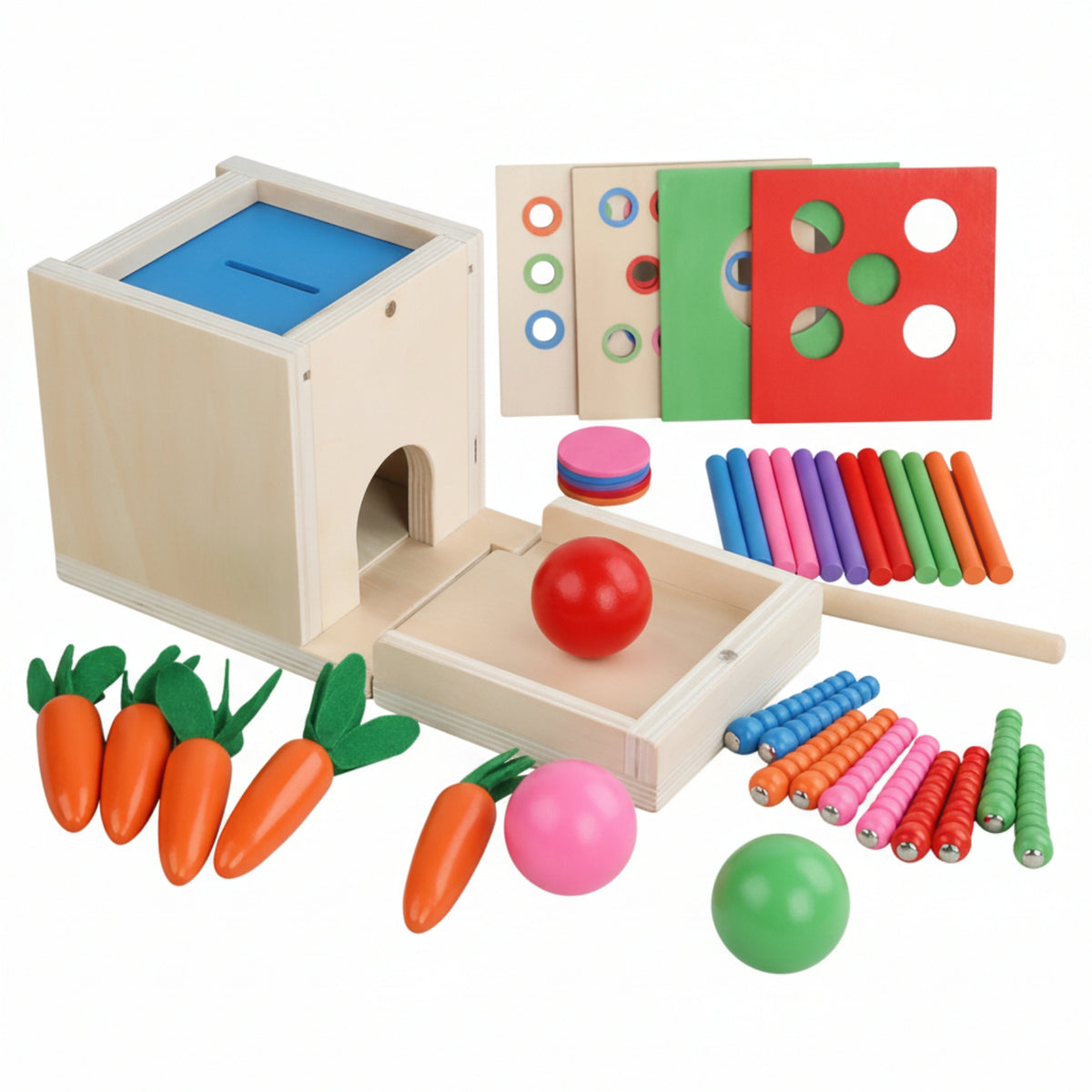 Removable Tray Multifunction Activity Box Educational Wooden Shape Sorter Cube Painted Finish Shape Sorter Cube Colorful for Young Children, Preschool Kids