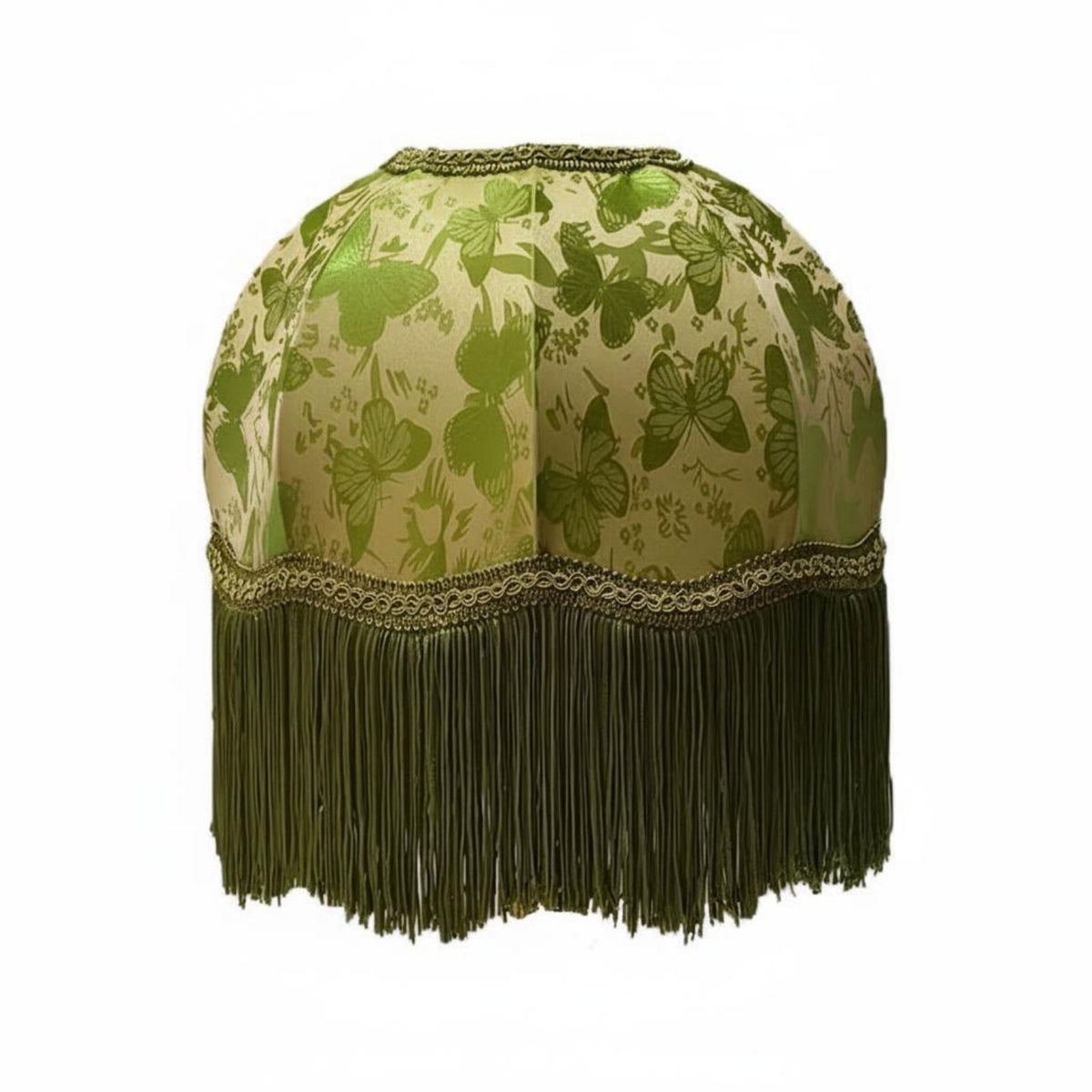 European Design Table Lampshade Handmade Textile Lampshade with Fringe Leaf Pattern Bell Shape Tassel Lamp Shade for Hotel Owners, Interior Designers