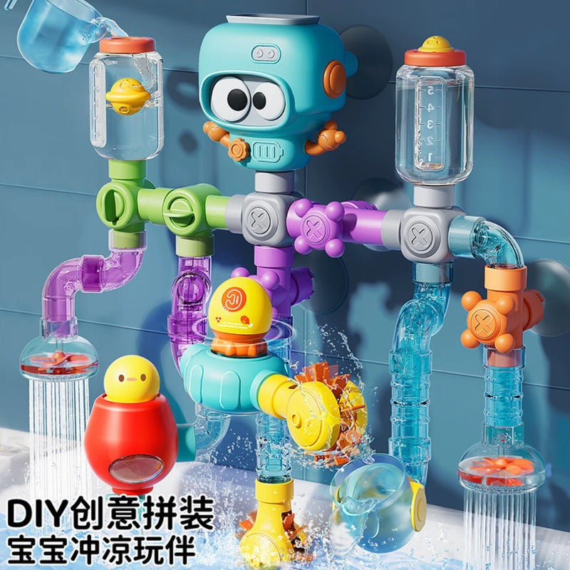 Children's Bath Toy Water Pipe Building Set DIY Shower Toy for Boys and Girls Birthday Gift