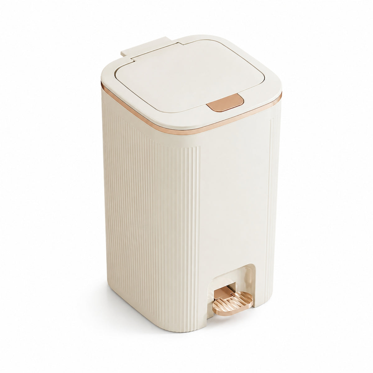 Trash Can with Foot Pedal Hands-Effortless Wastebasket Long-Lasting for Bathroom