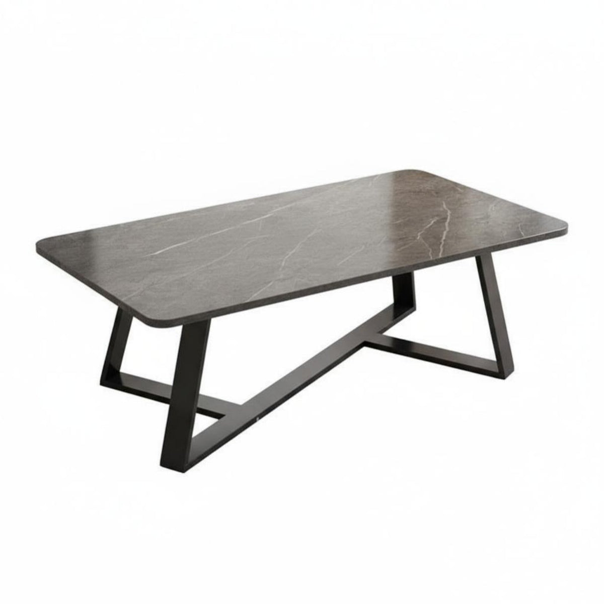 Rectangular Table with Geometric Legs Modern Design Household Furniture Easy to Clean Sturdy Construction for Interior Designers
