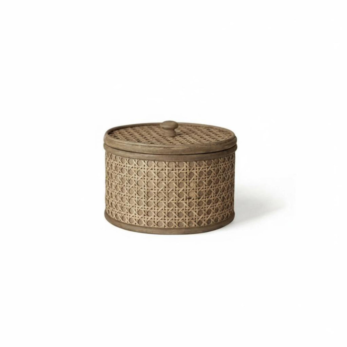 Lidded Storage Container With Lid Lidded Wicker Case Particlesproof Vintage Design for Students, Adults, Desktop, Bedroom