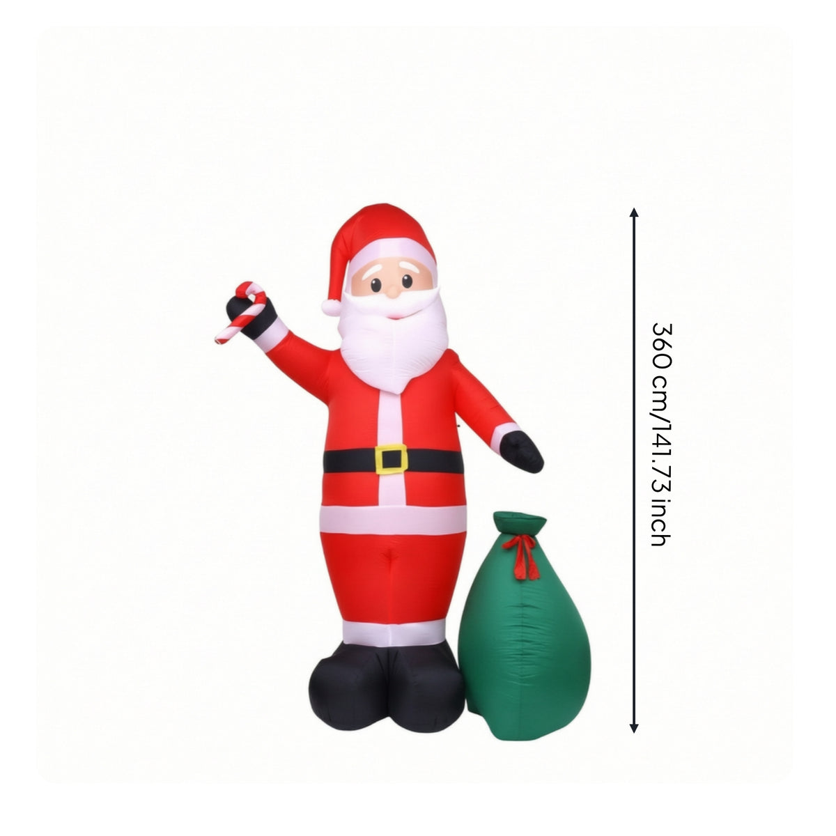 Quick Setup Inflatable Santa with Gift Bag Secure Giant Santa Inflatable Oversized Bright for Homeowners