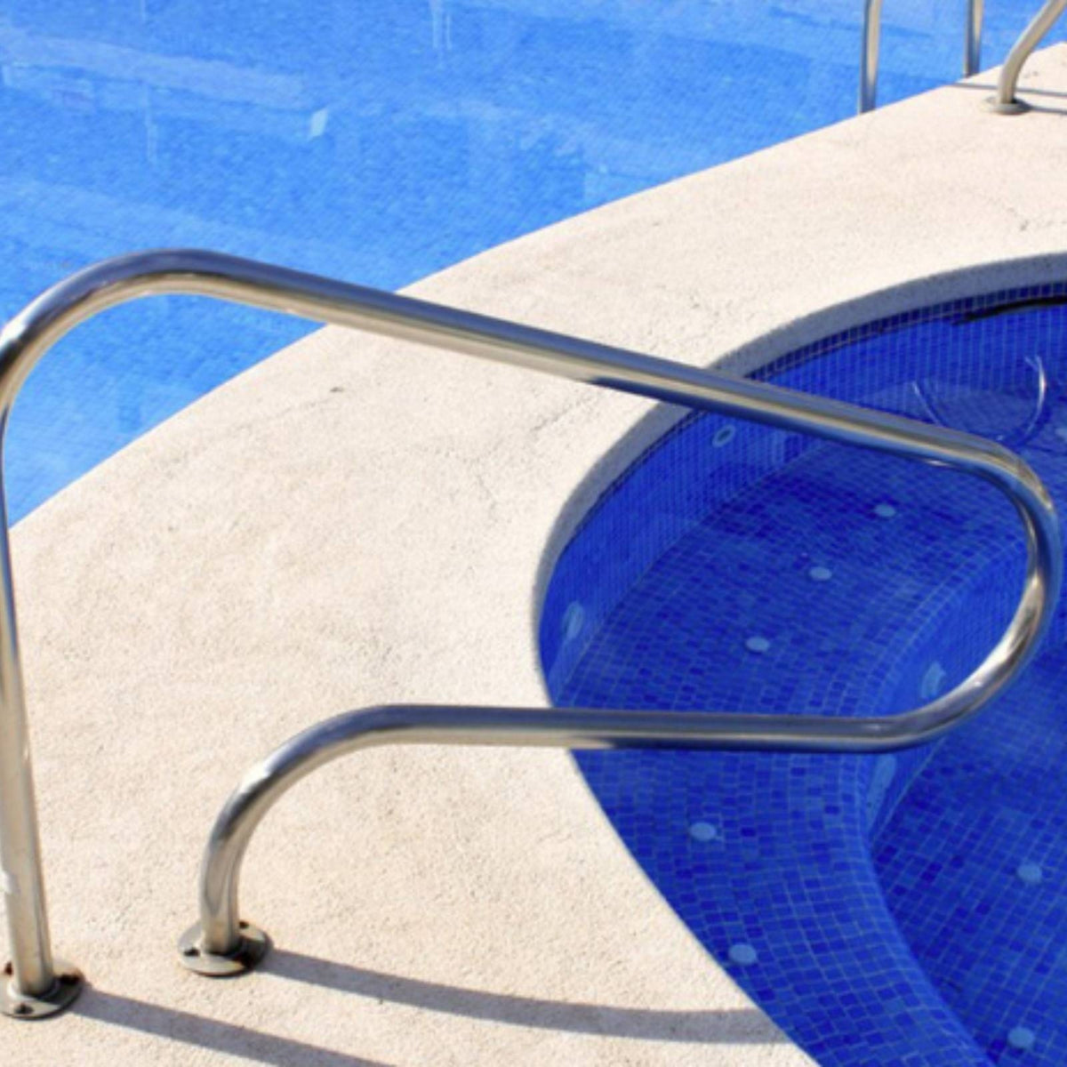 Swimming Pool Handrail 304 Stainless Steel Pool Handrail with Base Floor-Mounted