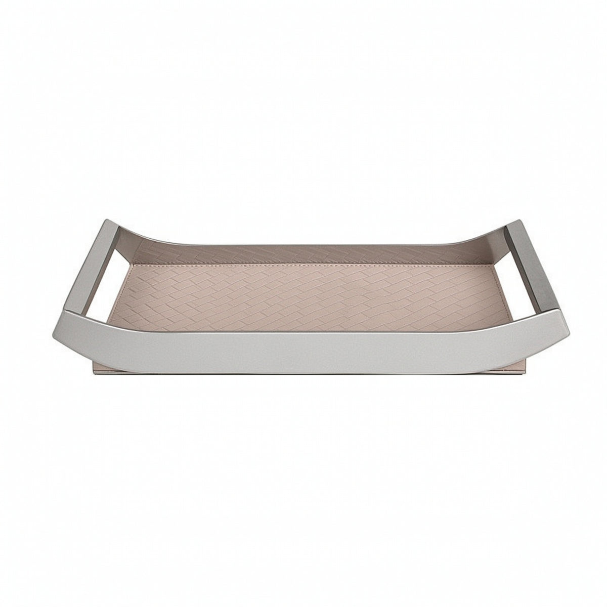 Tray with Leather Base Rectangular Valet Tray Elegant Desktop Storage Organizer for Dresser