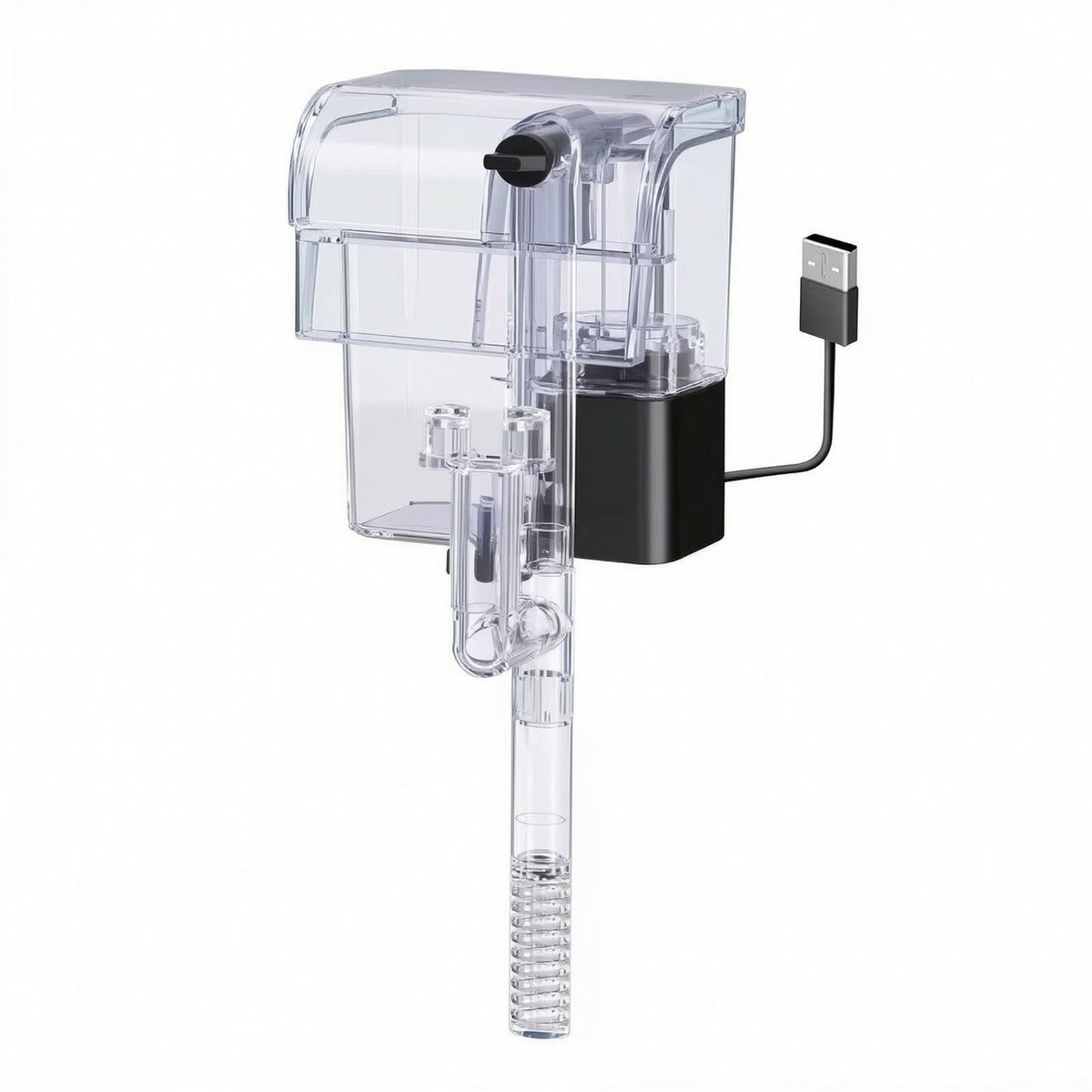 Aquarium Filter with Surface Skimmer Transparent for Desktop Aquariums