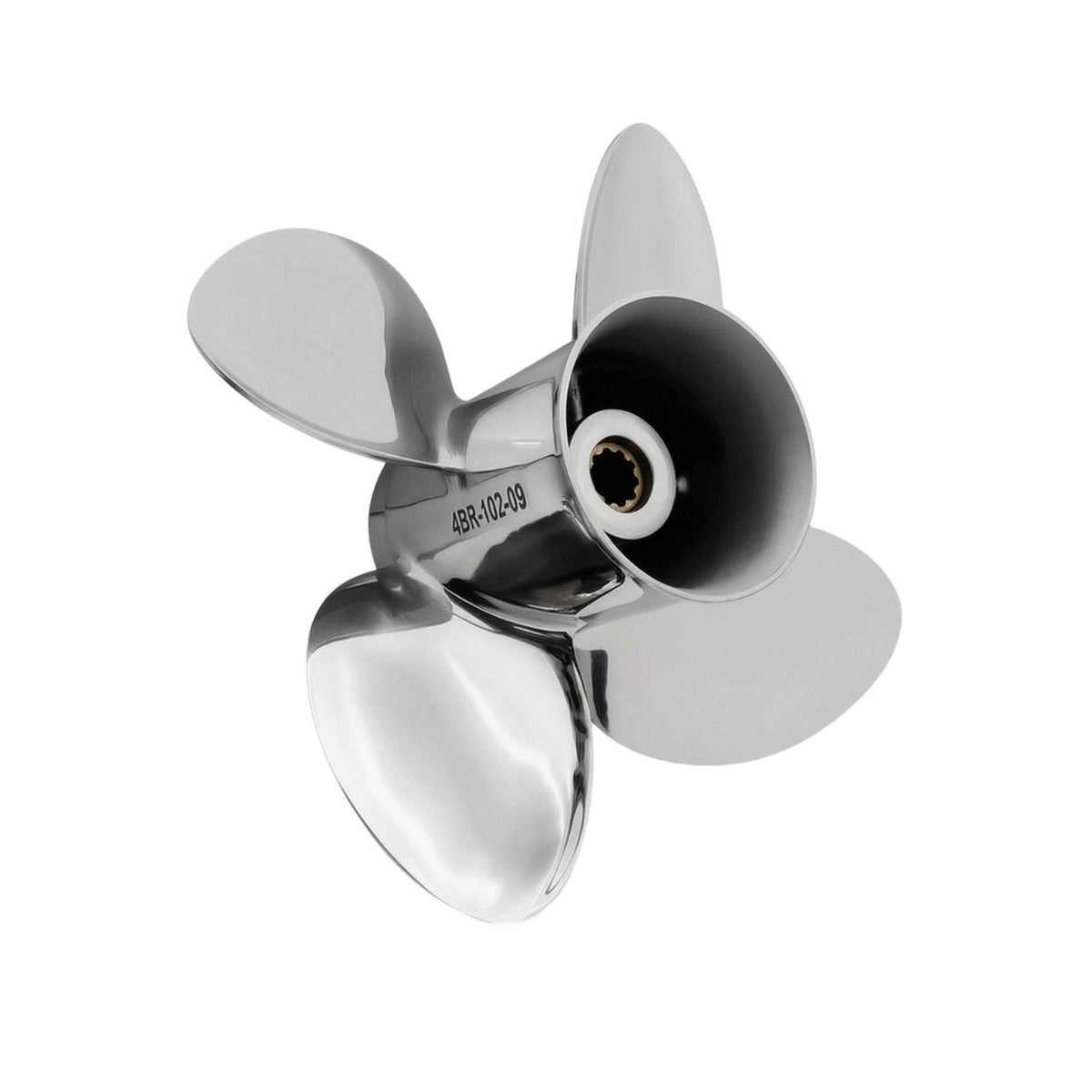 Outboard Propeller with Splined Hub Stainless Steel Four Outboard Propeller Easy to Install