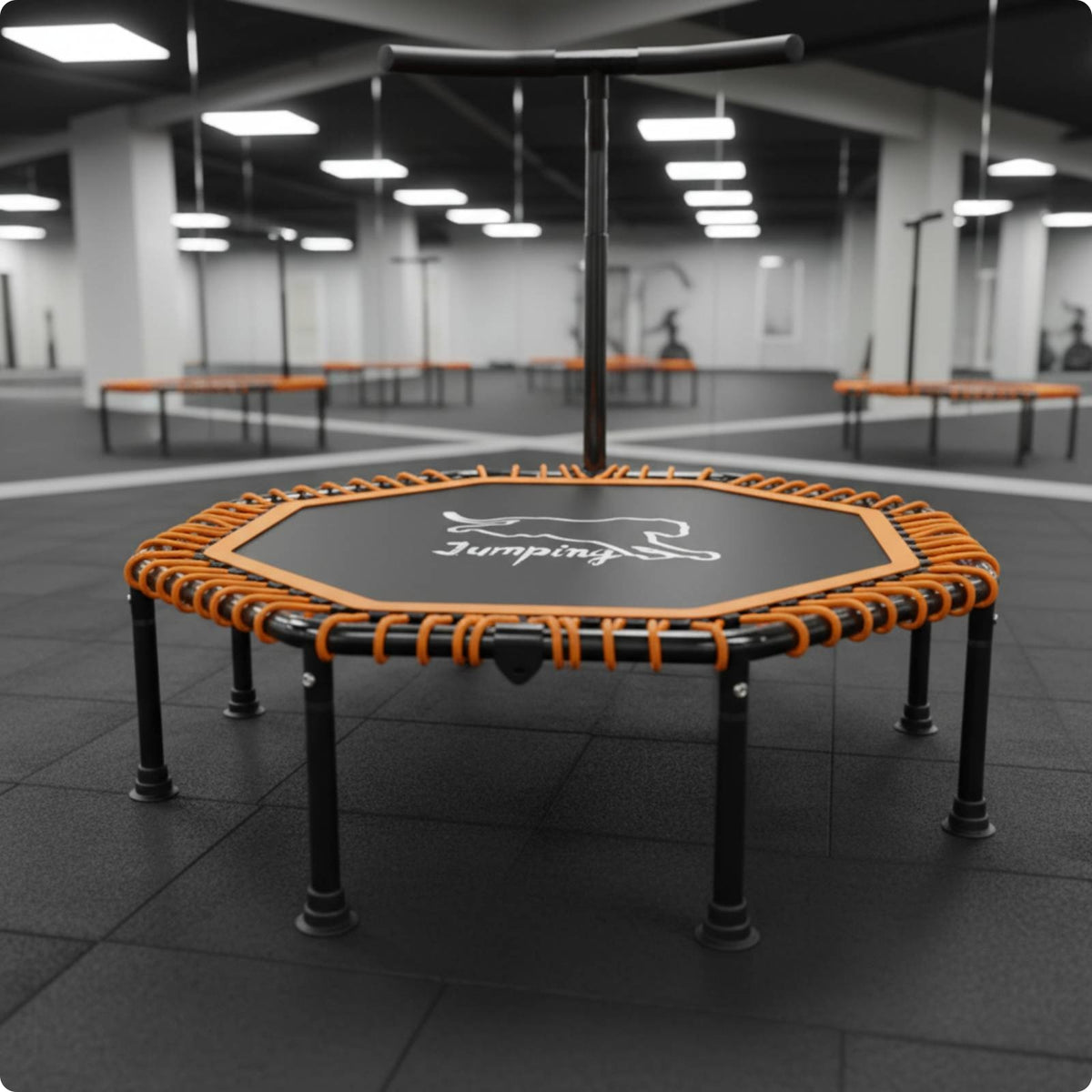 Non-Slip Indoor Exercise Trampoline Low Low-Strain Workout Rebounder Trampoline High Weight Capacity Fitness Rebounder Sturdy Frame for Adults, Beginners, Home Gym