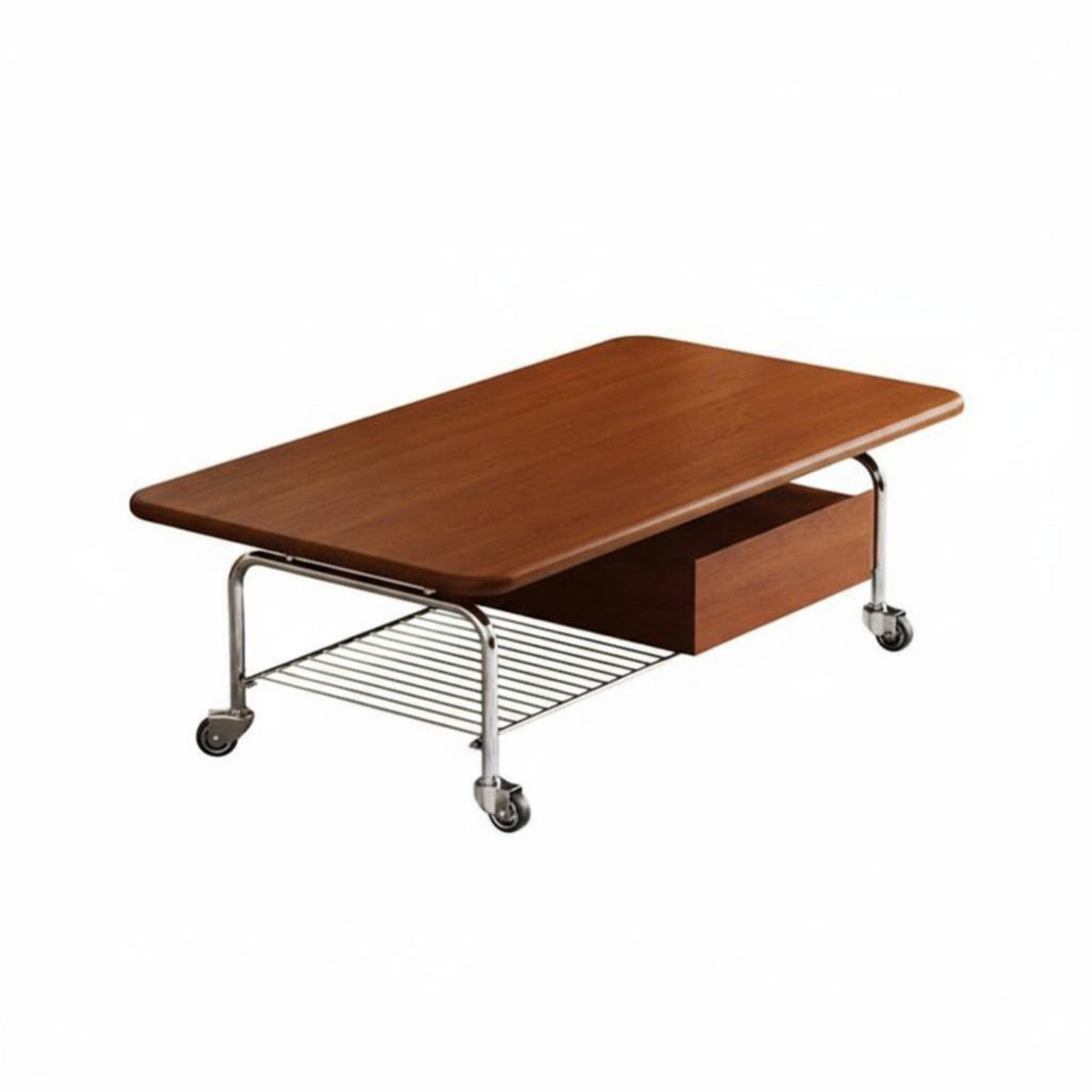 double-level Oval Cart Movable with casters Center Table midcenturyvintage Modern aesthetic