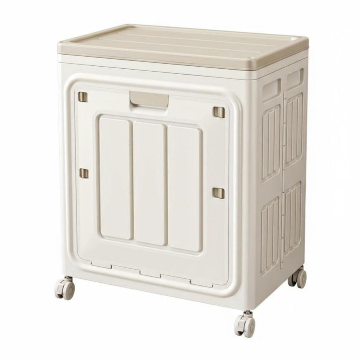 Foldable Wheeled Container With casters Household Storage Front Opening Door