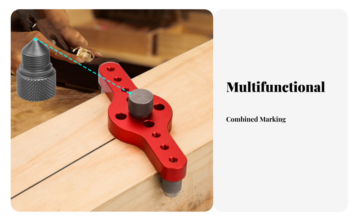 2 in 1 Function Self Centering Dowel Jig Adjustable Self-Centering Dowel Jig Easy to Use for Furniture Makers, Woodworkers, Joinery, Jobsite