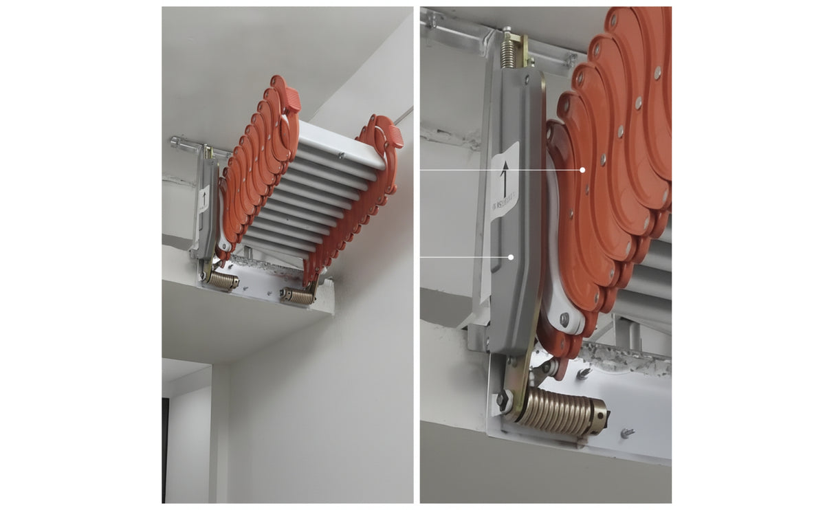 Wall-Mounted Folding Loft Ladder Space-Saving Retractable Attic Stair Telescopic Attic Ladder for Homeowners