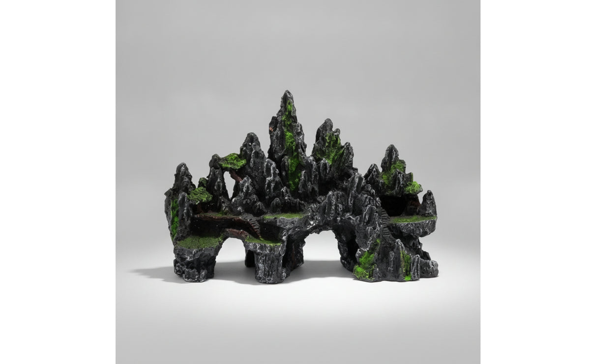 Aquarium Mountain View Stone Ornament Looking Artificial Rockery Ornament Realistic Aquarium Rock with Caves