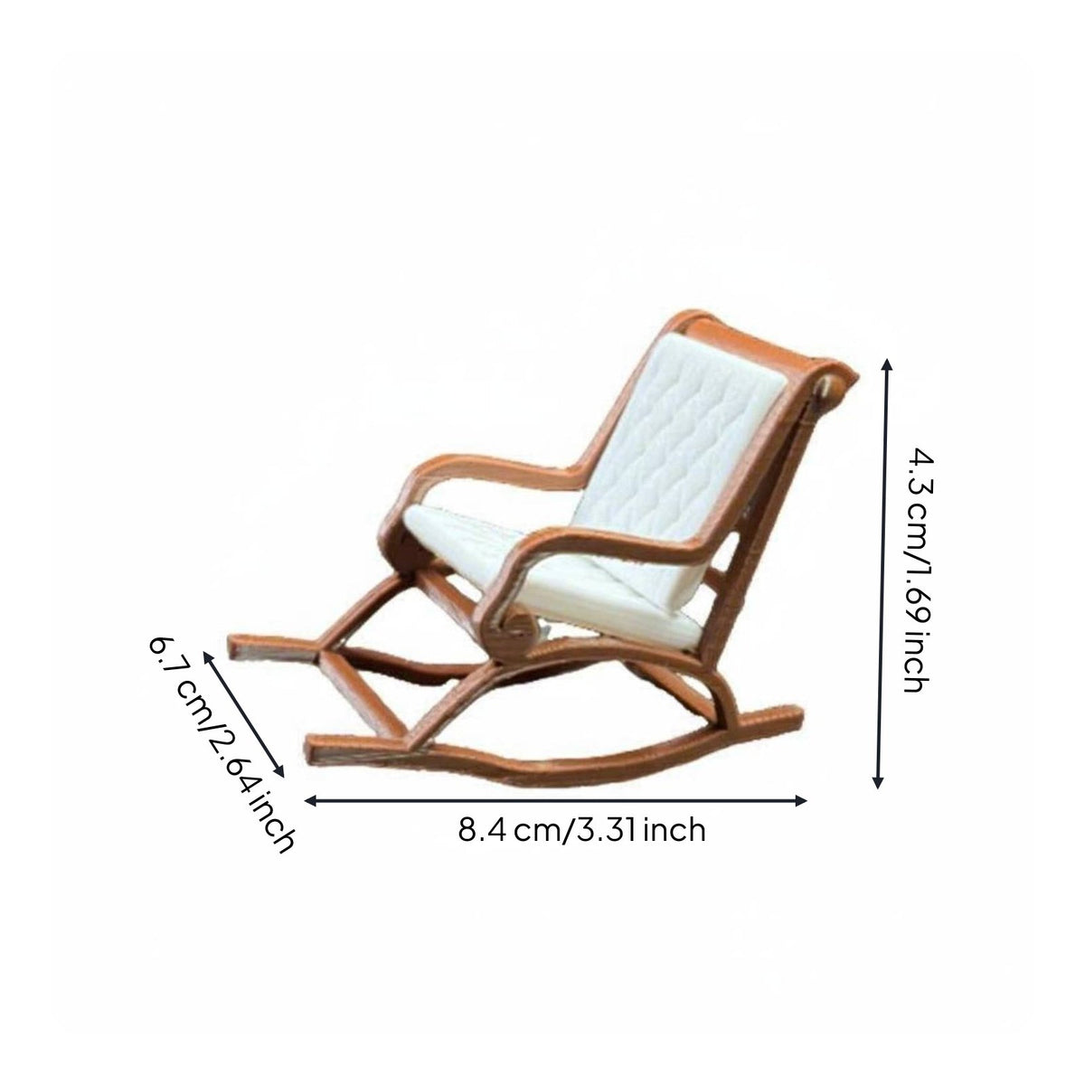 Dollhouse Rocking Chair Functional Swivel Chair Miniature Rocking Chair