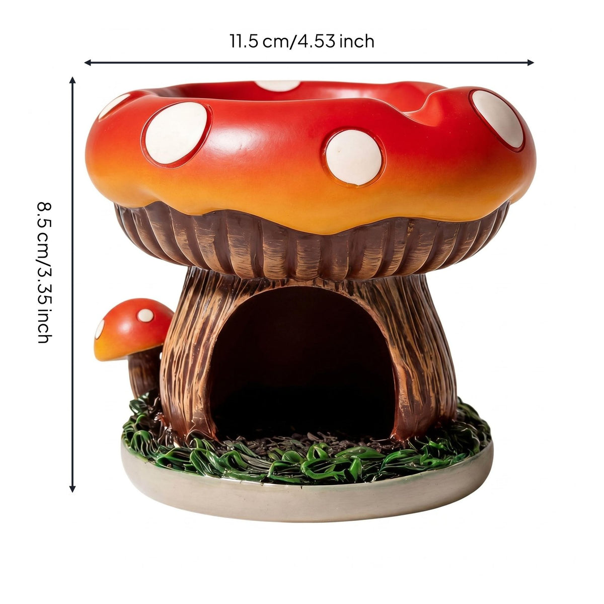 Mushroom Bird Feeder Resin Decorative Bird Feeder for Outdoor, Yard