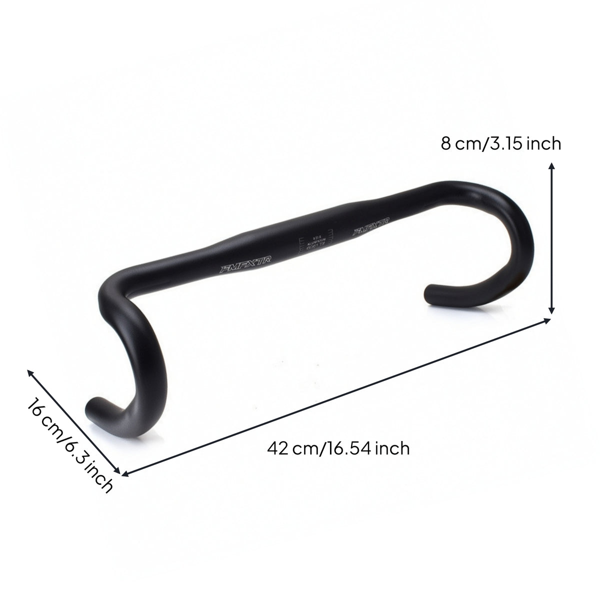 Aluminum Alloy Road Cycle Drop Bar Aerodynamic Road Bike Handlebar Lightweight Drop Handlebar Long-Lasting for Fixed-Gear Bikes